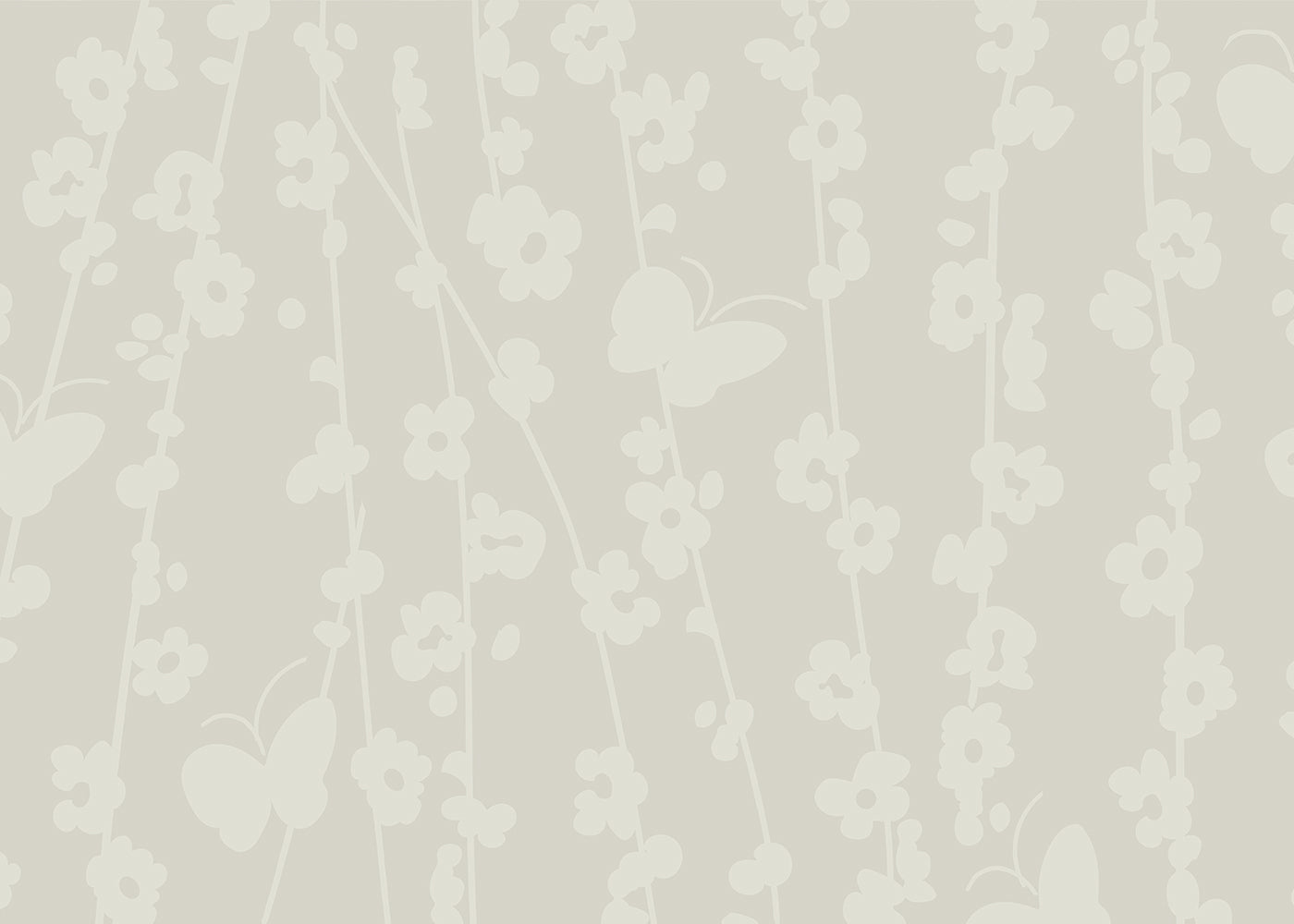 Daisy Chain Mural - Platinum Gray