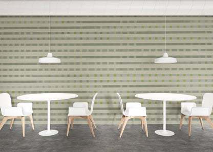 Stripe Checks Mural - Greenware Grigio