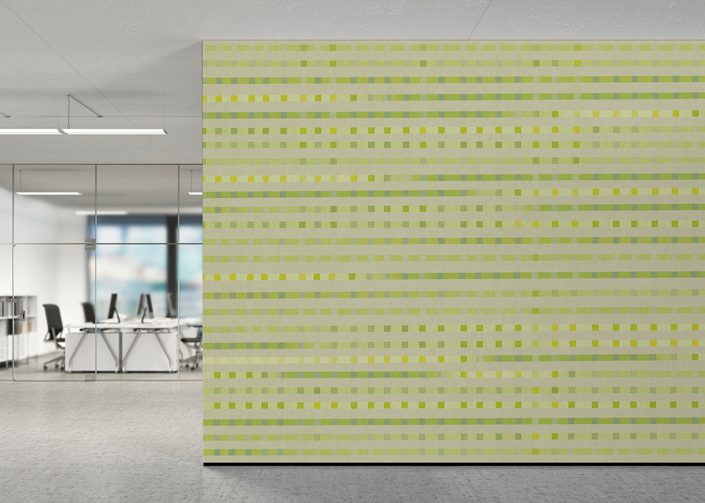 Stripe Checks Mural - Clay Lemongrass