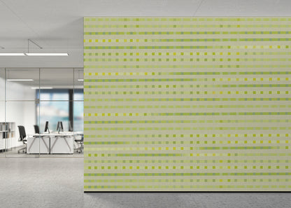 Stripe Checks Mural - Clay Lemongrass