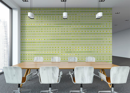 Stripe Checks Mural - Clay Lemongrass