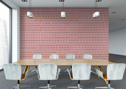 Stripe Checks Mural - Roseate Brown