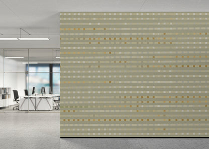 Stripe Checks Mural - Taupe Ochre
