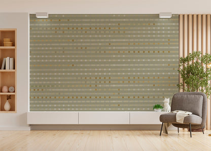 Stripe Checks Mural - Taupe Ochre
