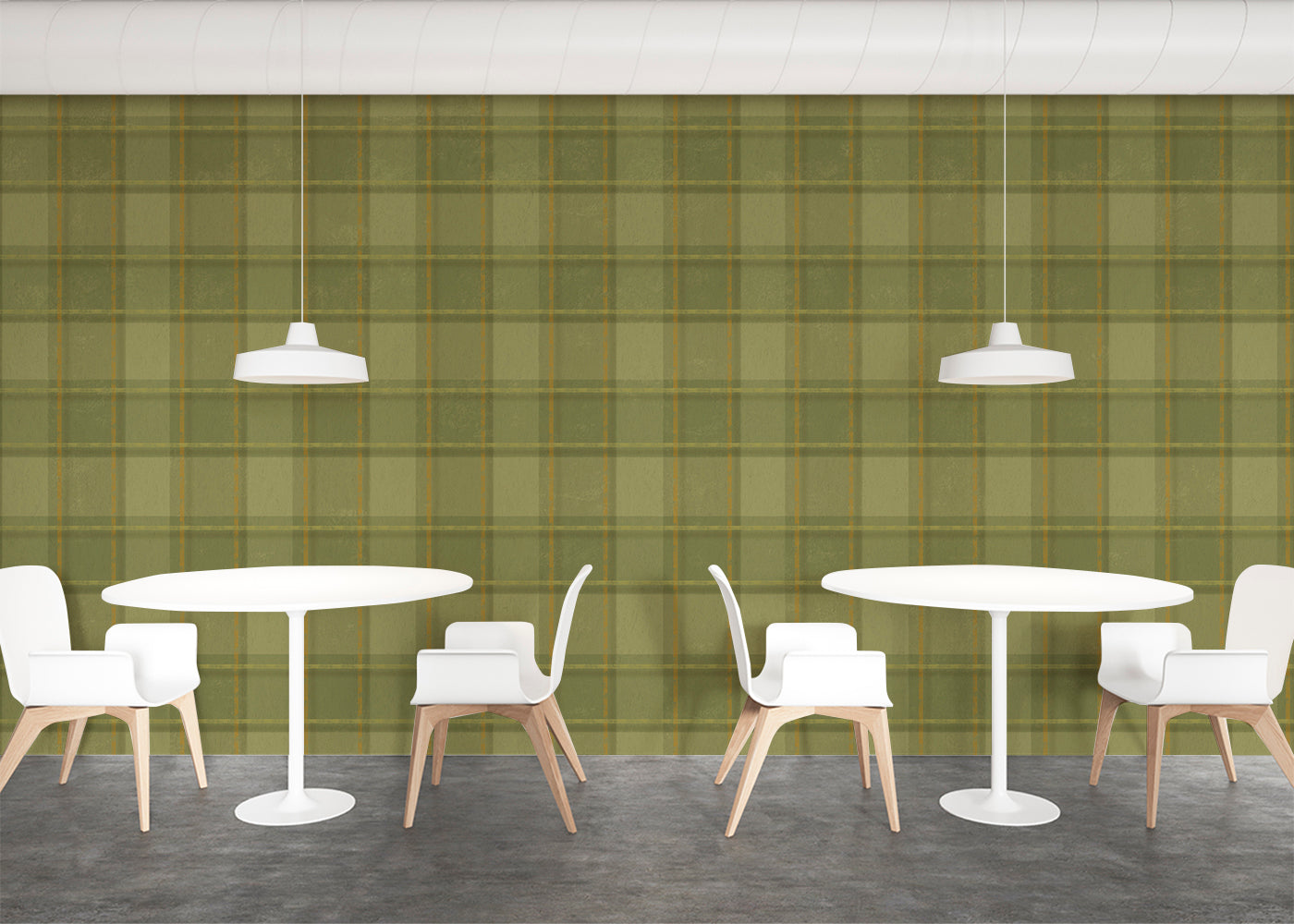 Phat Plaid Mural - Royal Moss