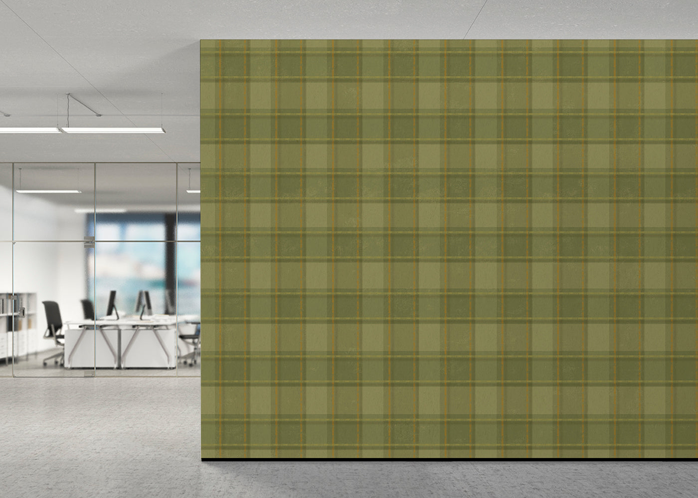 Phat Plaid Mural - Royal Moss