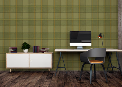 Phat Plaid Mural - Royal Moss
