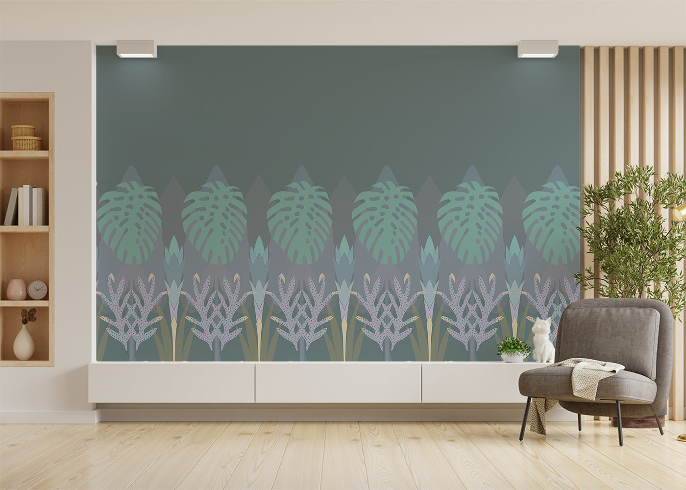 Tropical Wainscot - Slate Blue