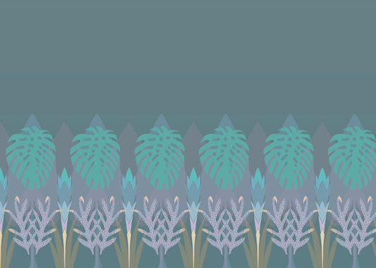 Tropical Wainscot - Slate Blue - Sample