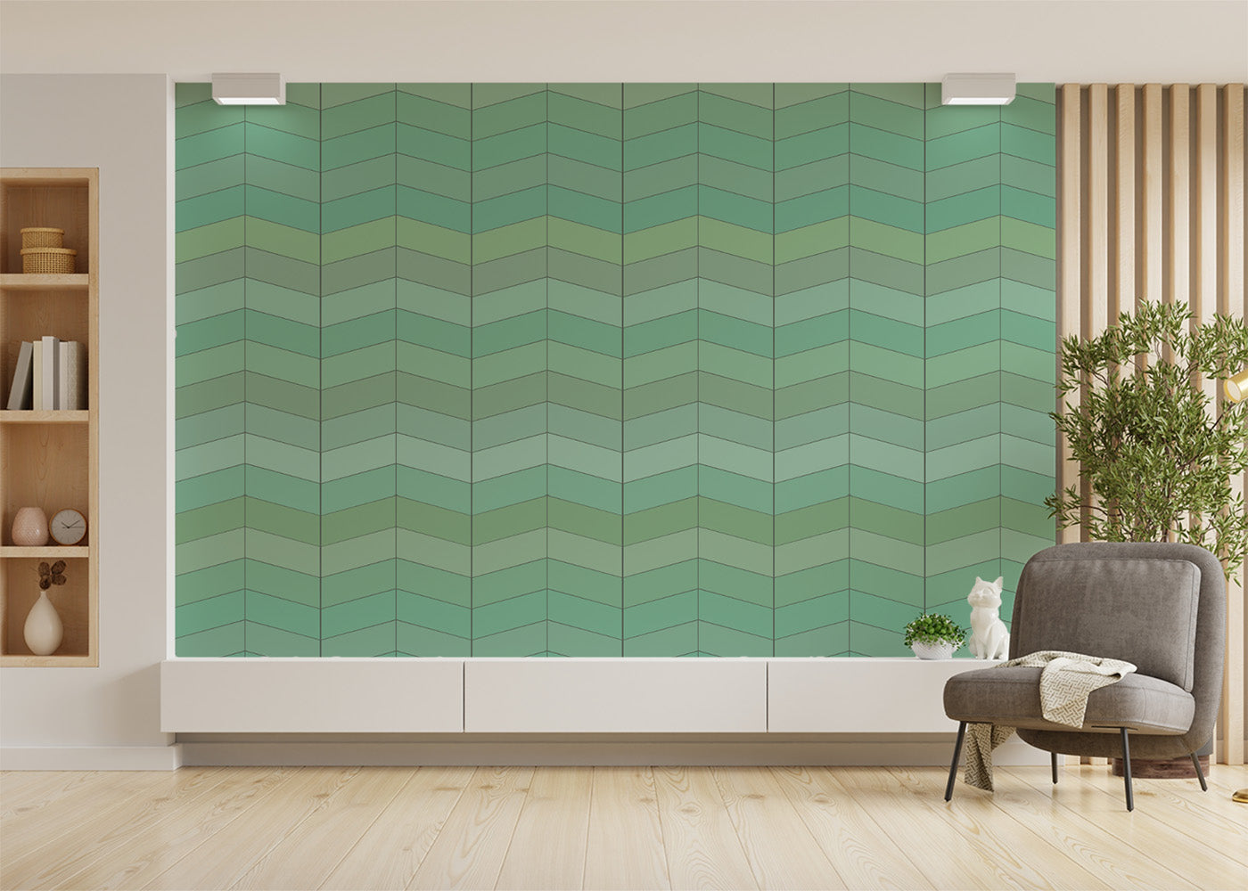 Chevron Deco - Pergola Green