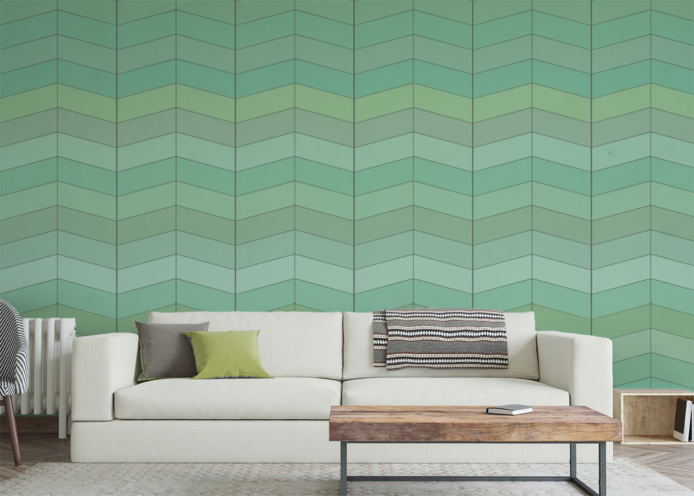 Chevron Deco - Pergola Green