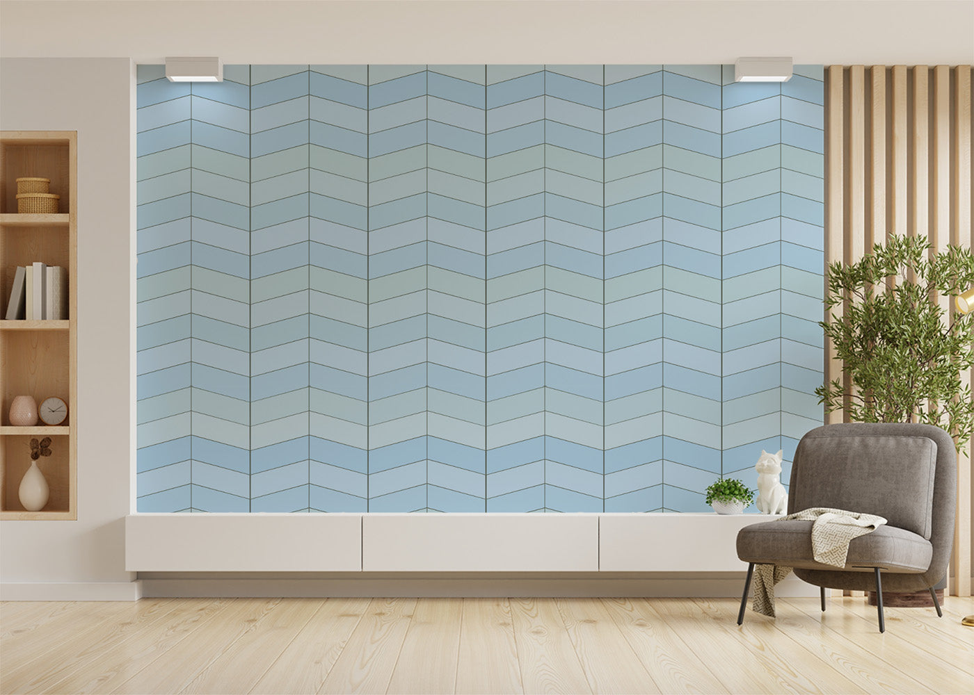 Chevron Deco - Blue Bell