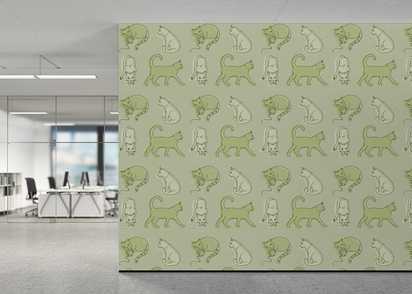 Simple Cat - Moss Green