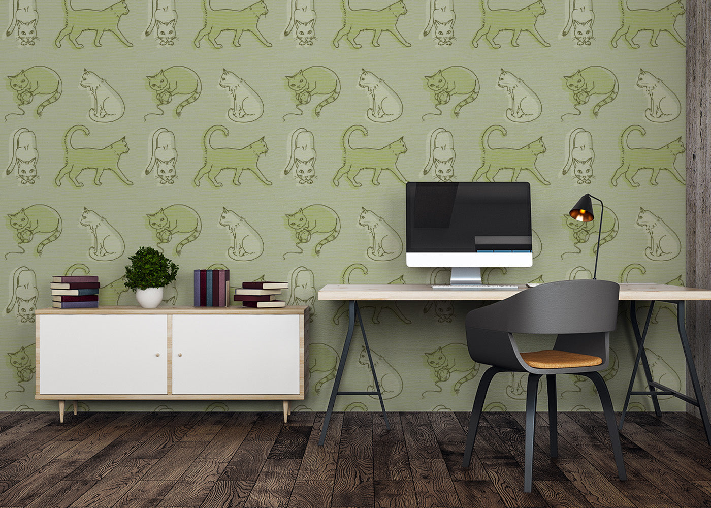 Simple Cat - Moss Green