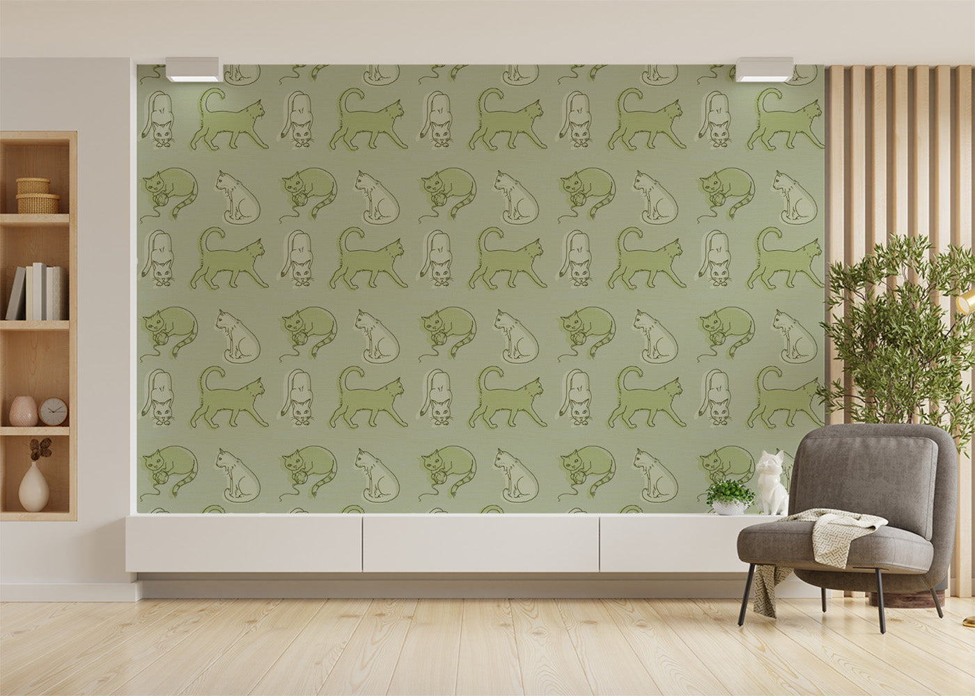 Simple Cat - Moss Green
