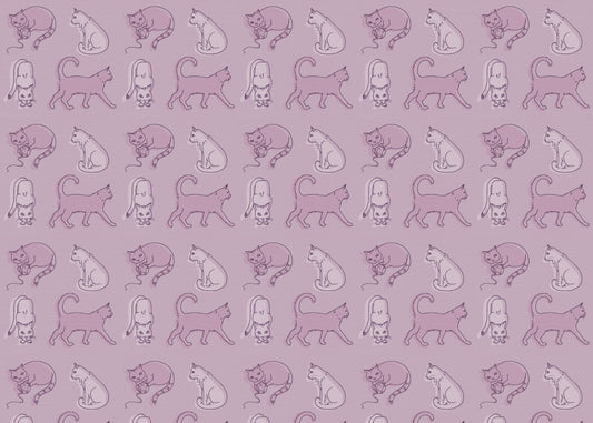 Simple Cat - Mauve - Sample