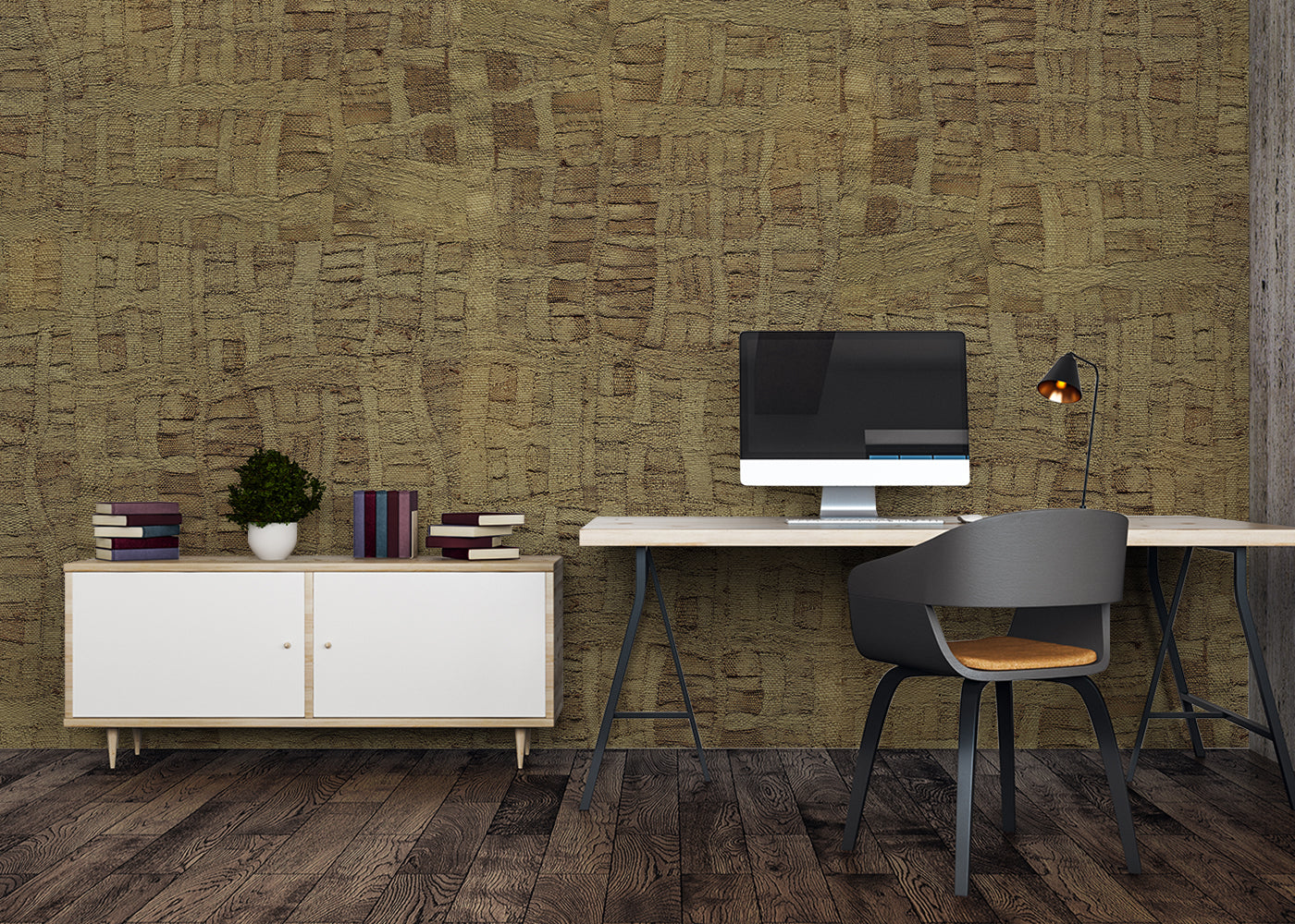 Raffia Tapestry Mural - Raw Natural