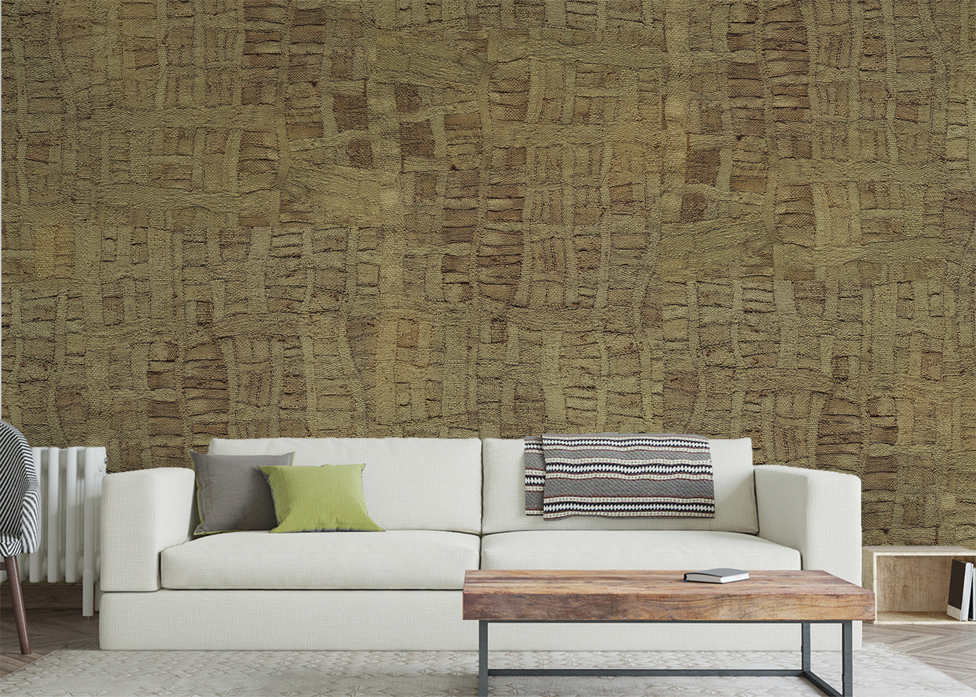 Raffia Tapestry Mural - Raw Natural