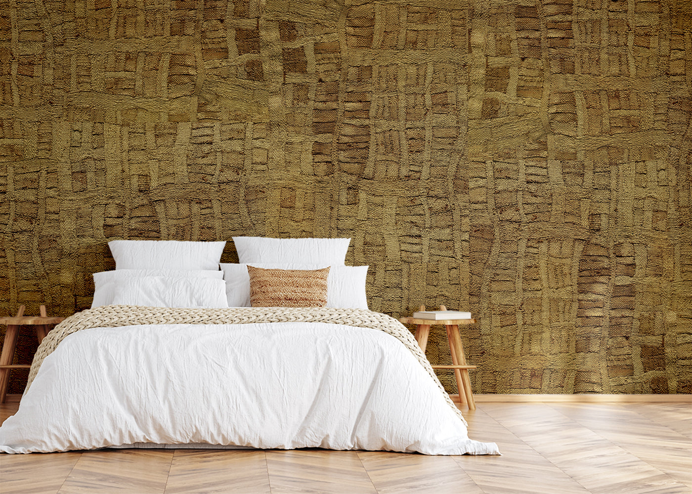 Raffia Tapestry Mural - Amber