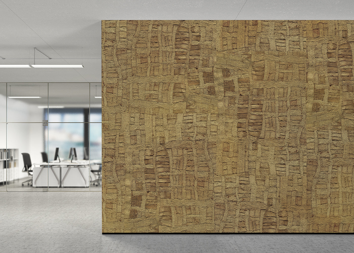 Raffia Tapestry Mural - Amber