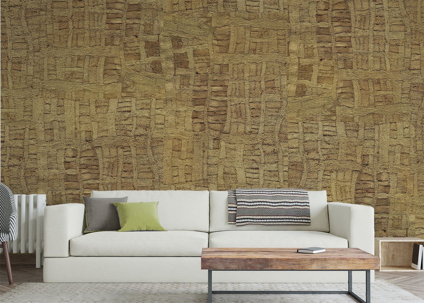 Raffia Tapestry Mural - Amber