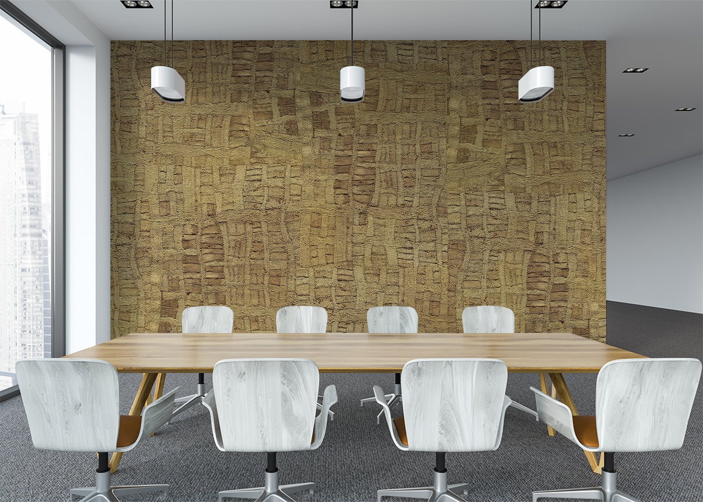 Raffia Tapestry Mural - Amber