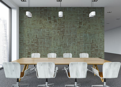Raffia Tapestry Mural - Blue Green
