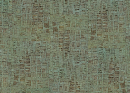Raffia Tapestry Mural - Blue Green