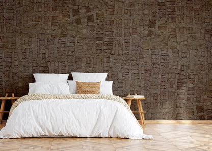 Raffia Tapestry Mural - Violet Brown