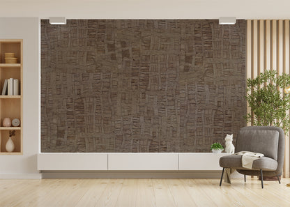 Raffia Tapestry Mural - Violet Brown