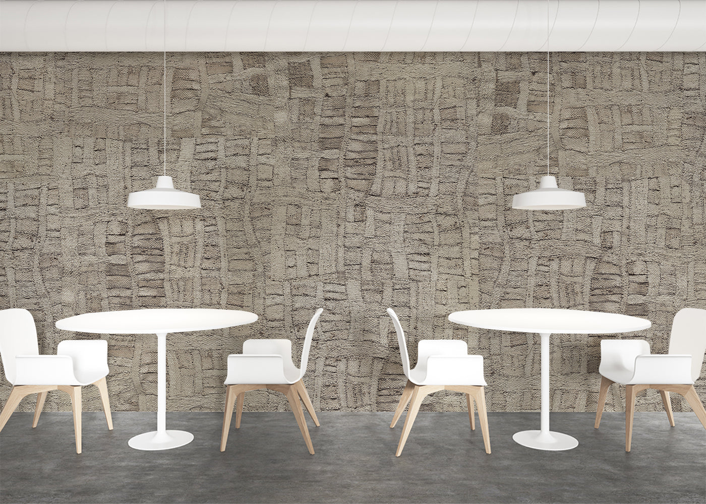 Raffia Tapestry Mural - Light Neutral