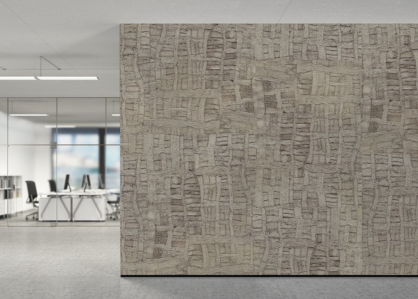 Raffia Tapestry Mural - Light Neutral