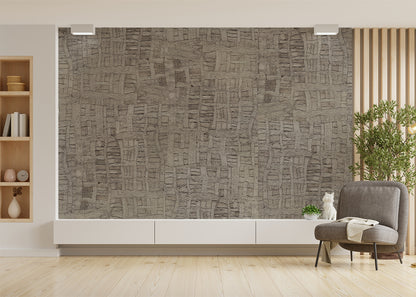 Raffia Tapestry Mural - Light Neutral