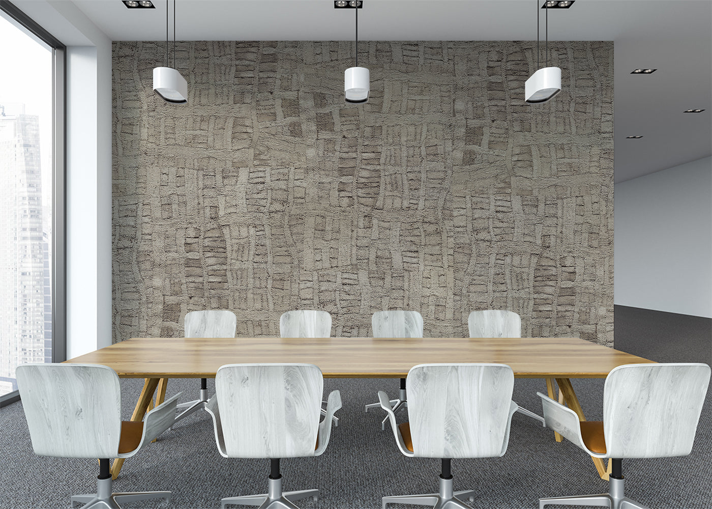 Raffia Tapestry Mural - Light Neutral
