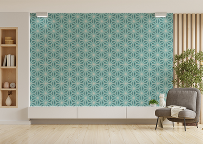 Japanese Hexagons - Blue Gray