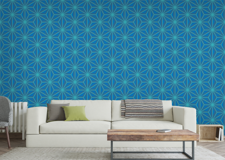 Japanese Hexagons - Ultra Blue
