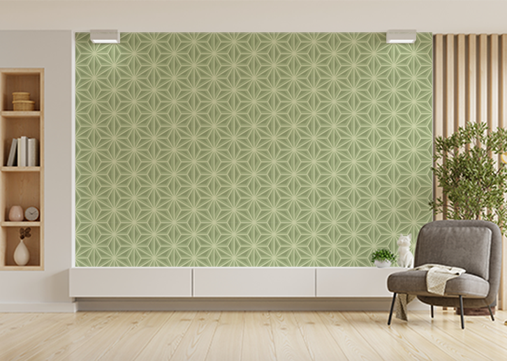Japanese Hexagons - Yellow Sage