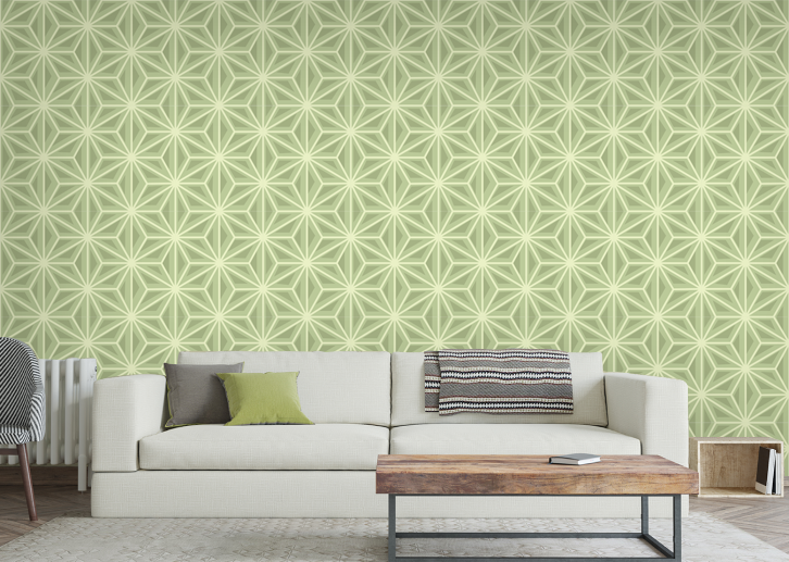 Japanese Hexagons - Yellow Sage