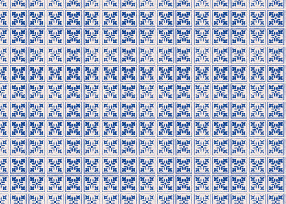 Foliar Quadrant Tiles - Navy