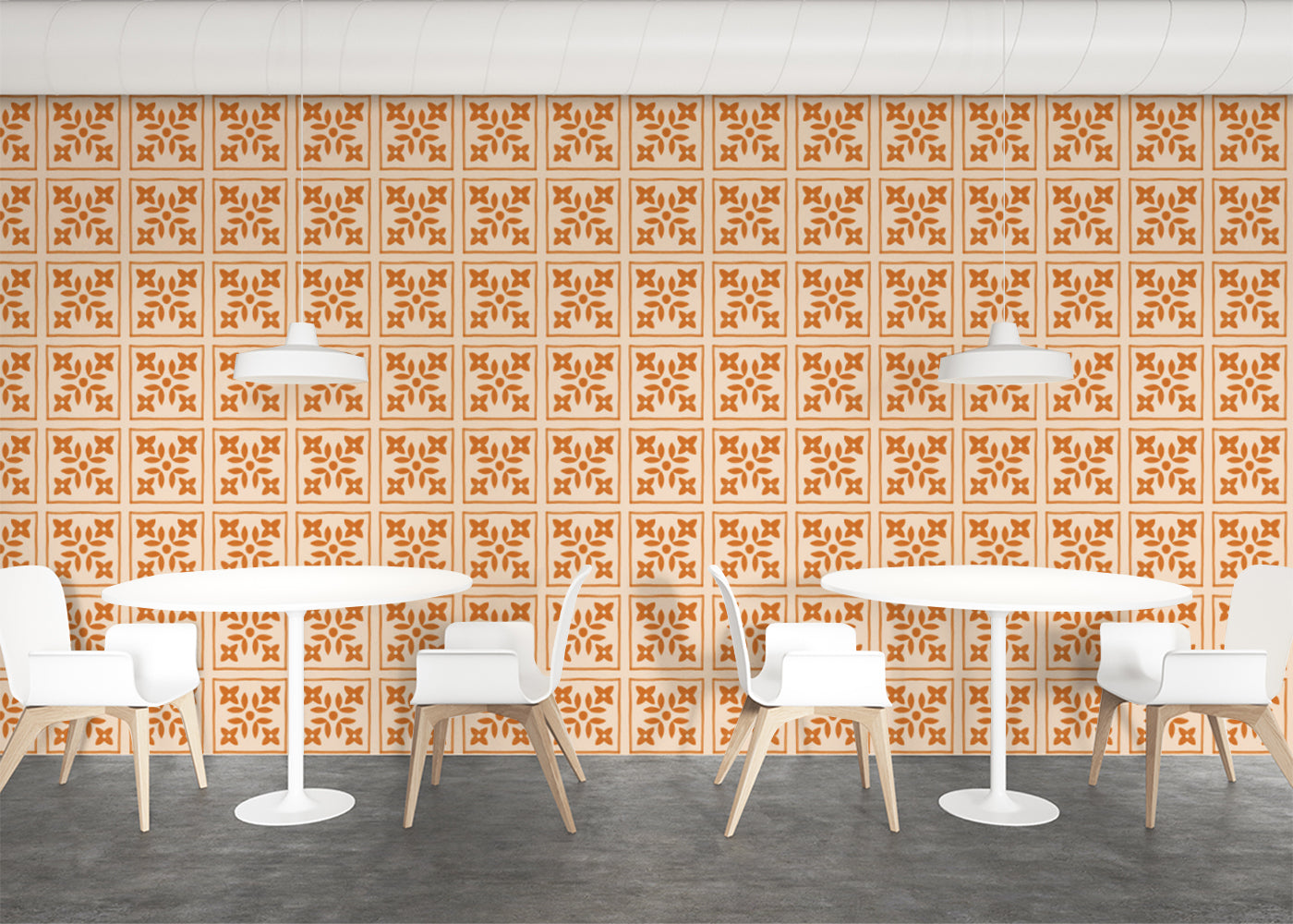 Foliar Quadrant Tiles - Orange