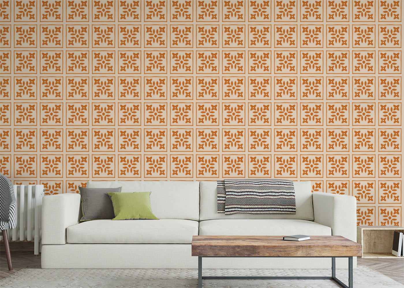 Foliar Quadrant Tiles - Orange
