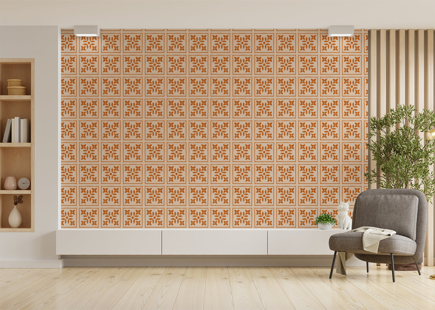 Foliar Quadrant Tiles - Orange