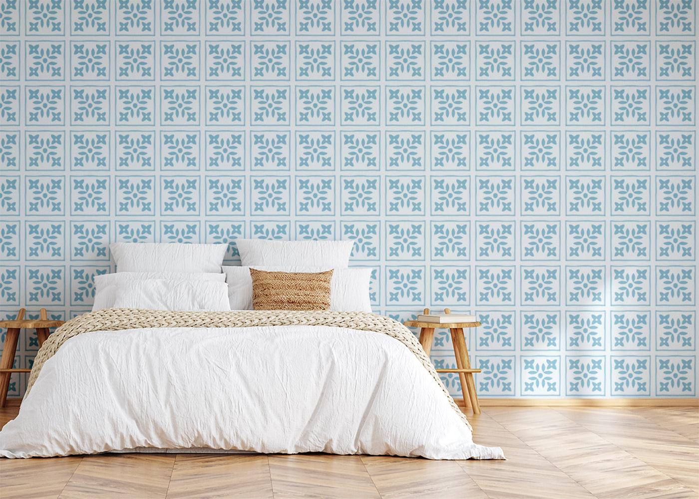 Foliar Quadrant Tiles - Turquoise