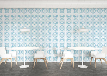 Foliar Quadrant Tiles - Turquoise