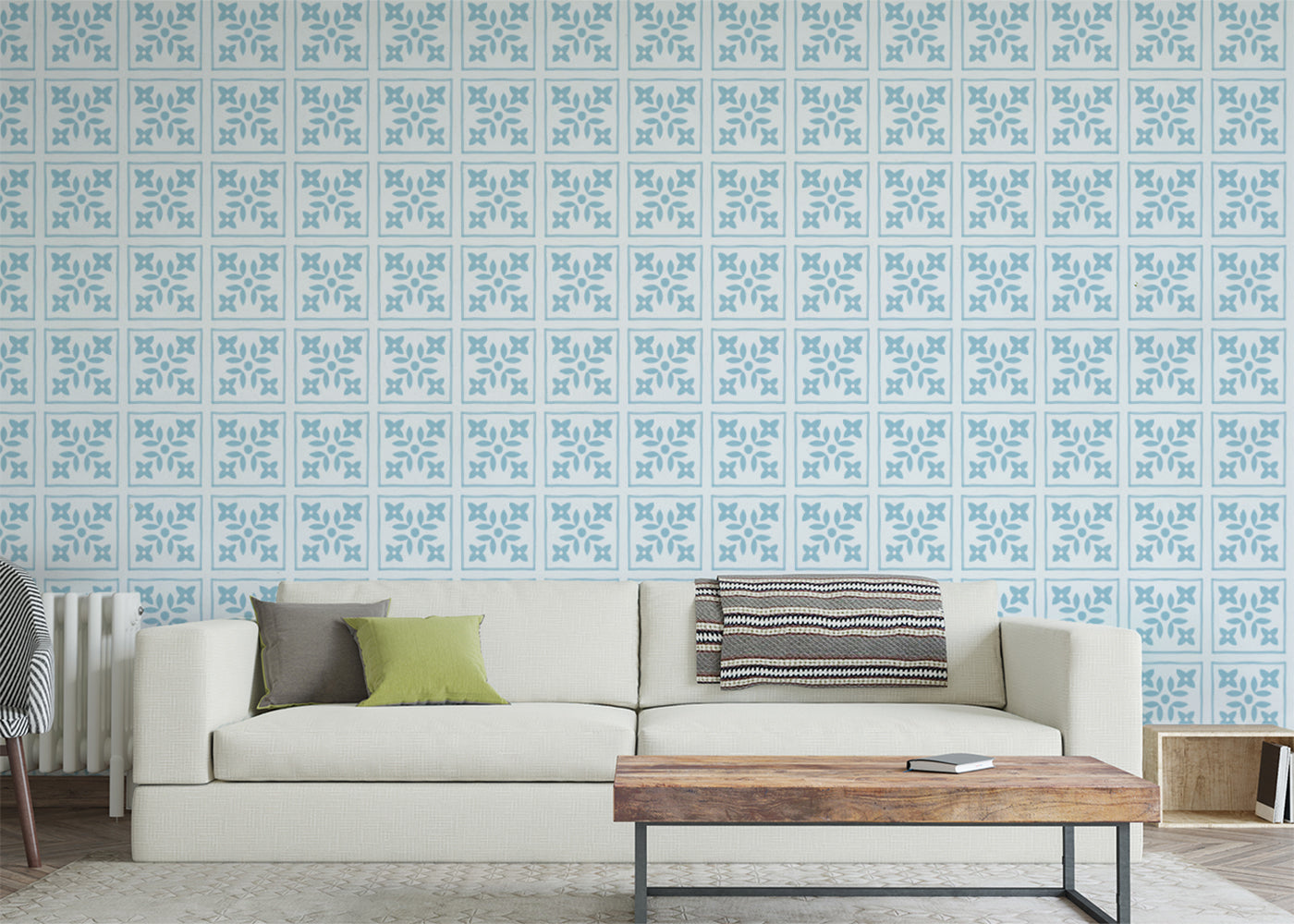 Foliar Quadrant Tiles - Turquoise