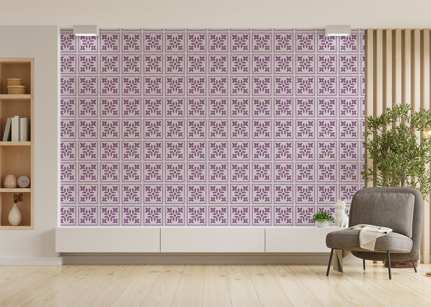 Foliar Quadrant Tiles - Purple