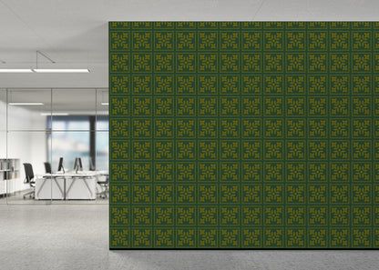 Foliar Quadrant Tiles - Green and Gold