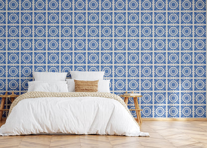 Compass Rose Tiles - Blue