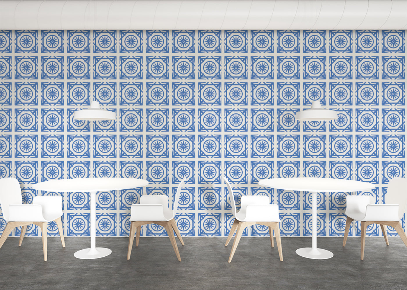 Compass Rose Tiles - Blue