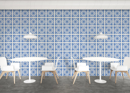 Compass Rose Tiles - Blue